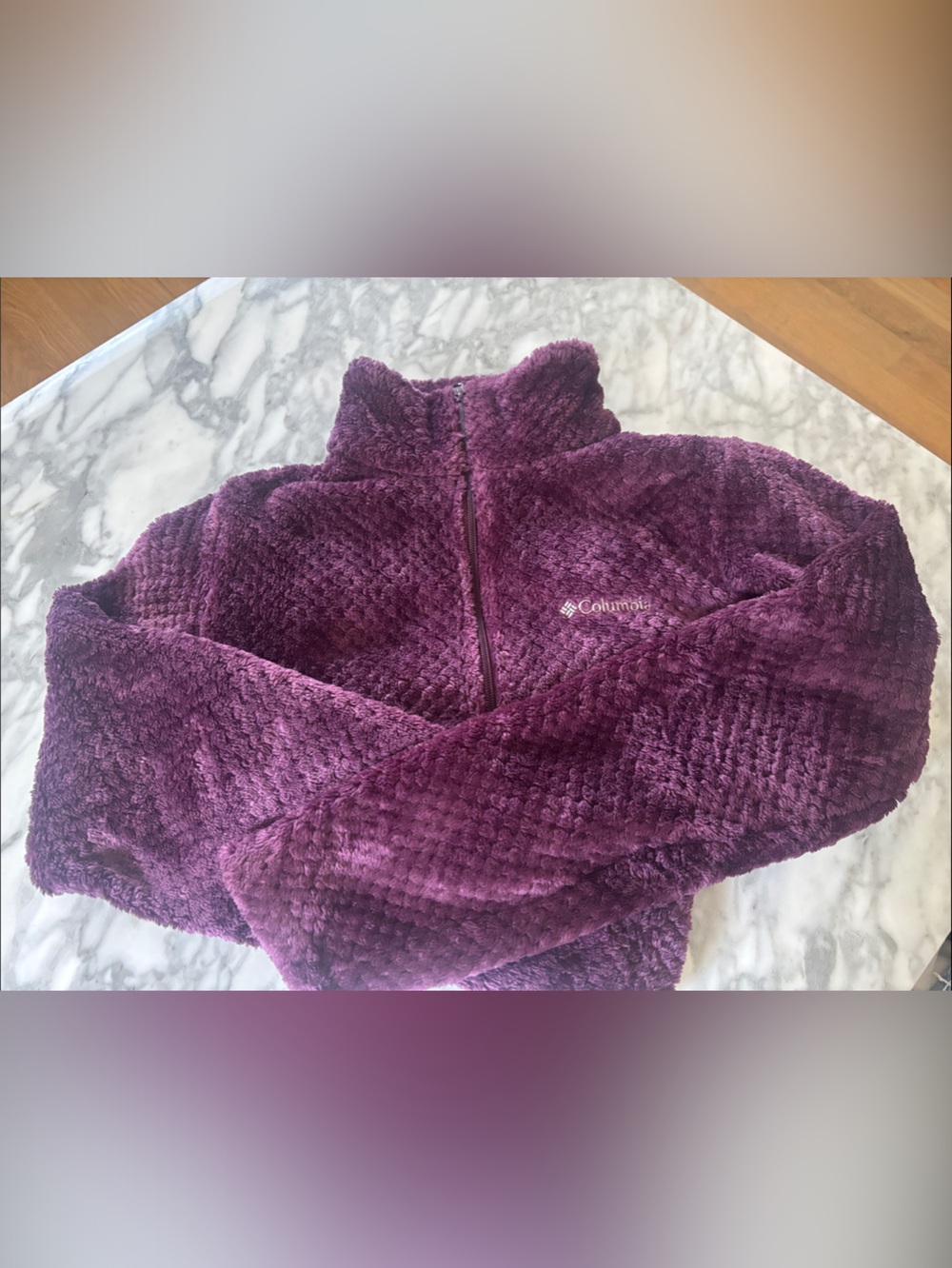 Columbia Women's Plush Zip-Up Sweater in Plum